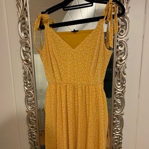 Torrid mustard yellow summer dress with tie straps